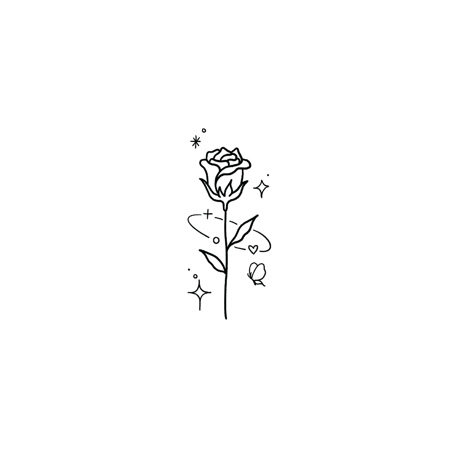 Oh My Ink temporary tattoo - Rose with Butterfly