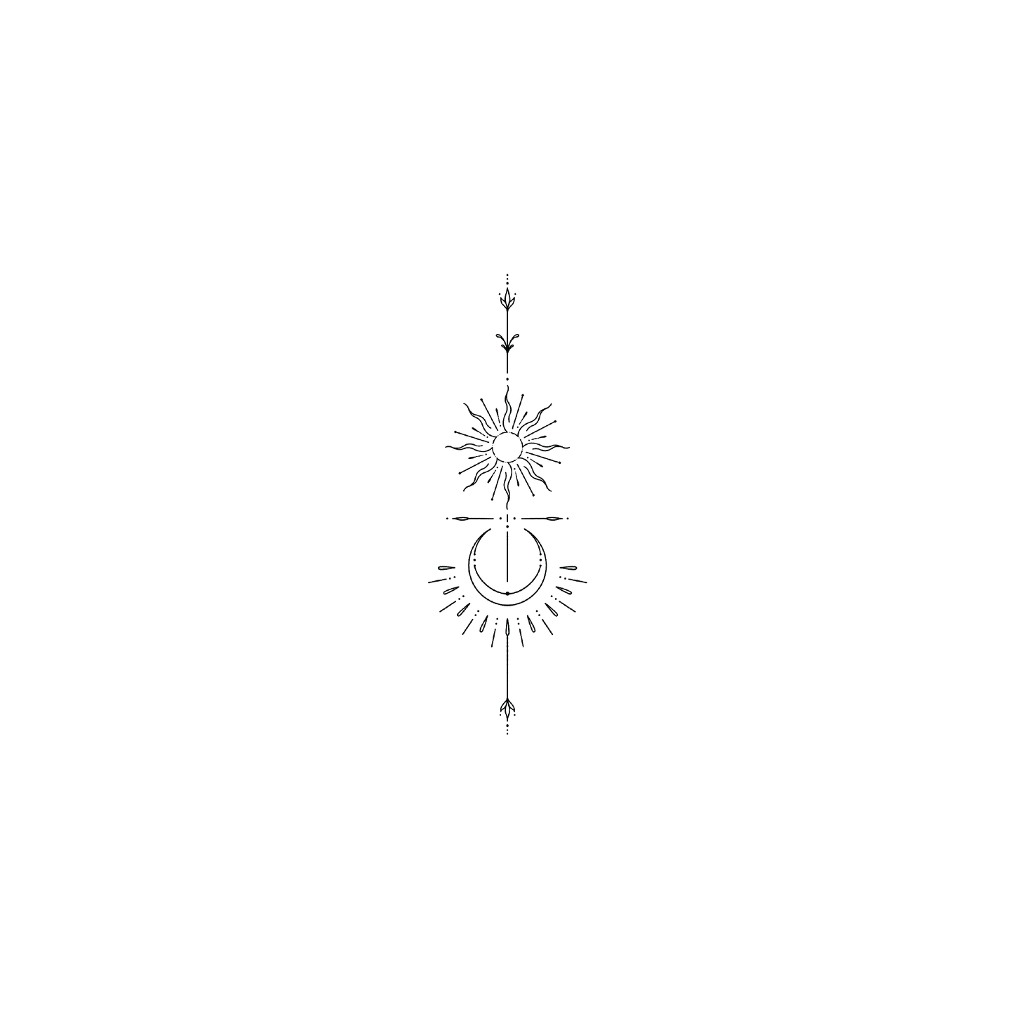 Oh My Ink temporary tattoo - Line Art Design V9