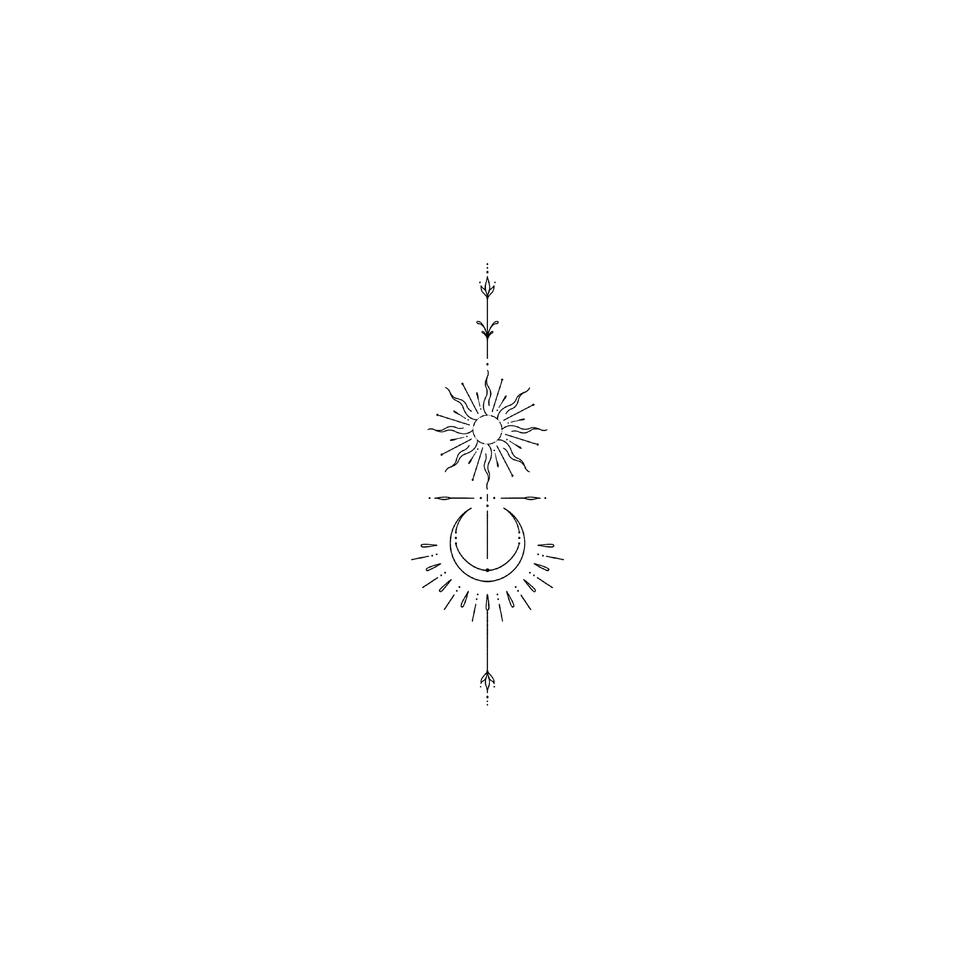 Oh My Ink temporary tattoo - Line Art Design V9