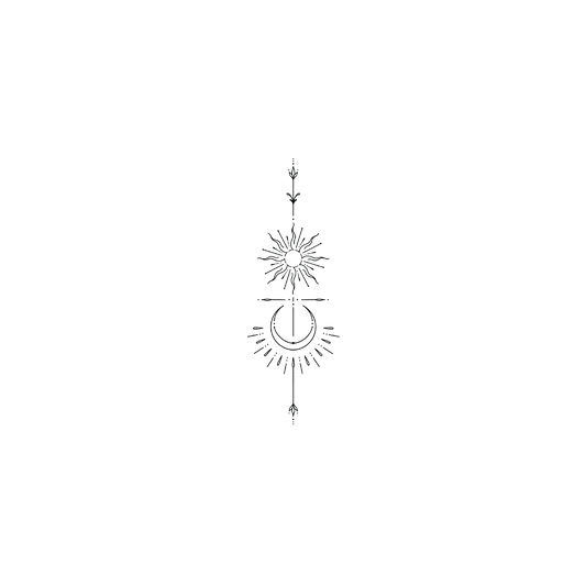 Oh My Ink temporary tattoo - Line Art Design V9