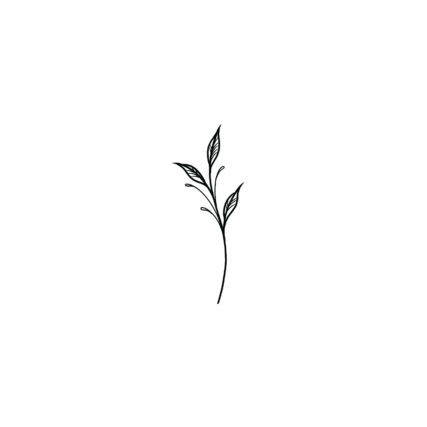 Oh My Ink temporary tattoo - Fine Line Leaf 7
