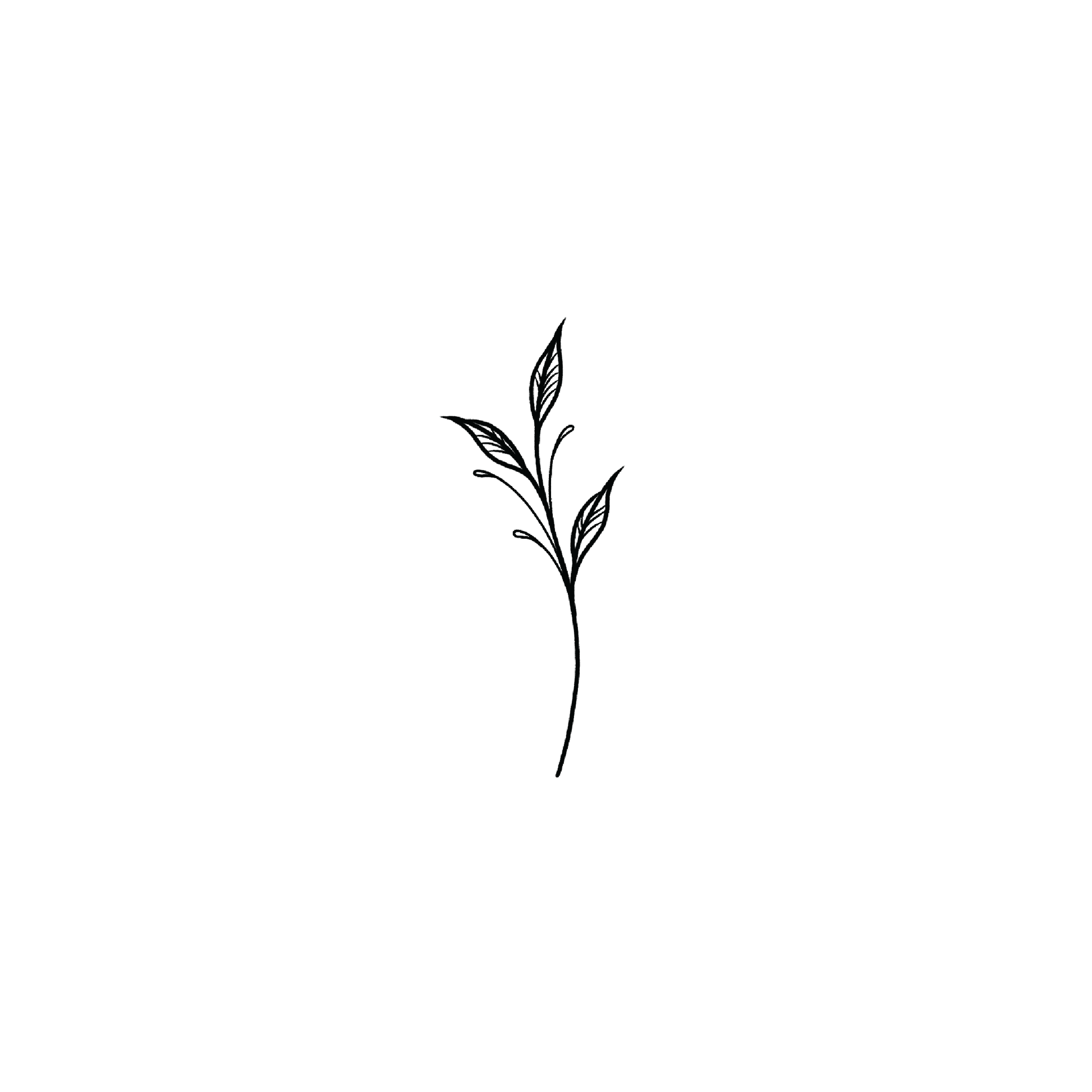 Oh My Ink temporary tattoo - Fine Line Leaf 7
