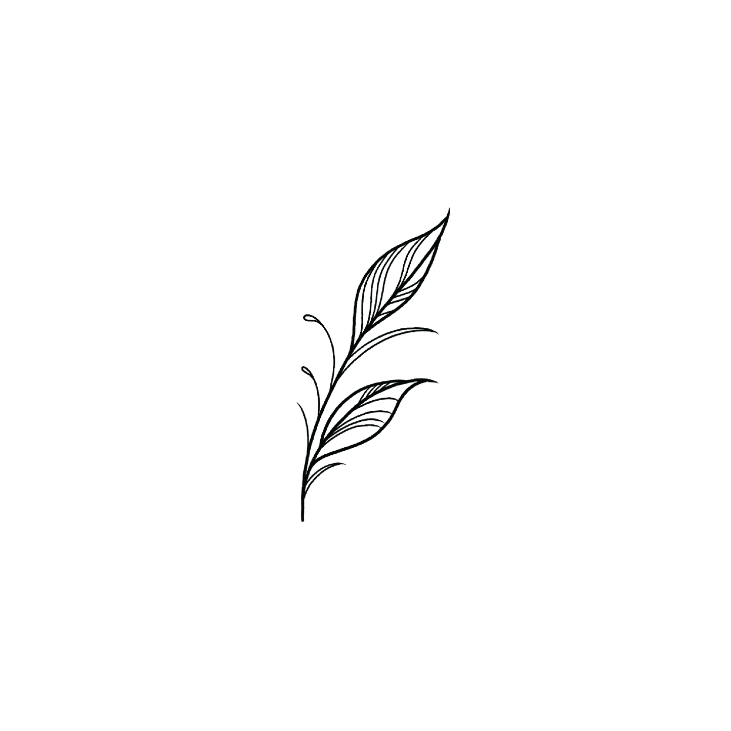 Oh My Ink temporary tattoo - Fine Line Leaf 6