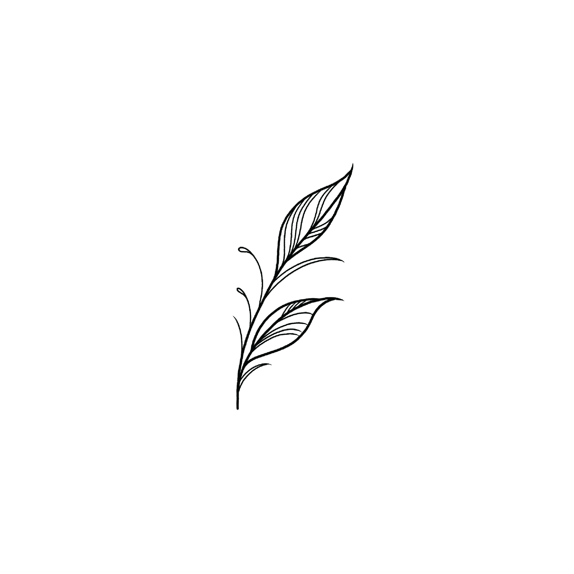 Oh My Ink temporary tattoo - Fine Line Leaf 6