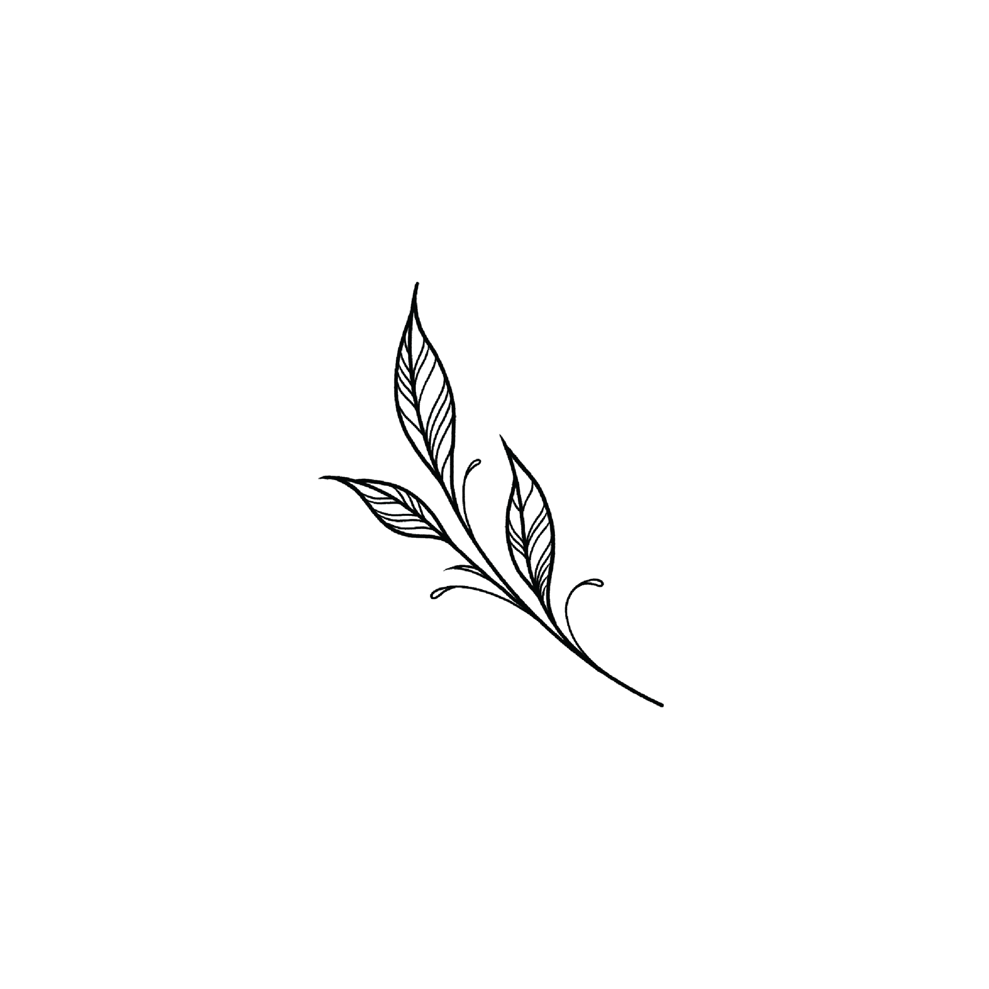 Oh My Ink temporary tattoo - Fine Line Leaf 1