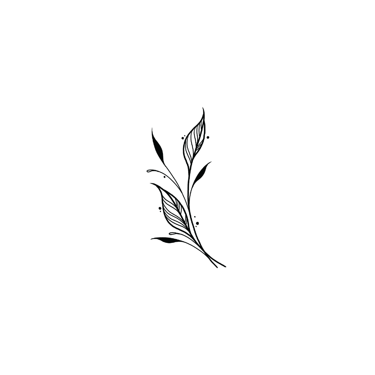 Oh My Ink temporary tattoo - Fine Line Leaf 2