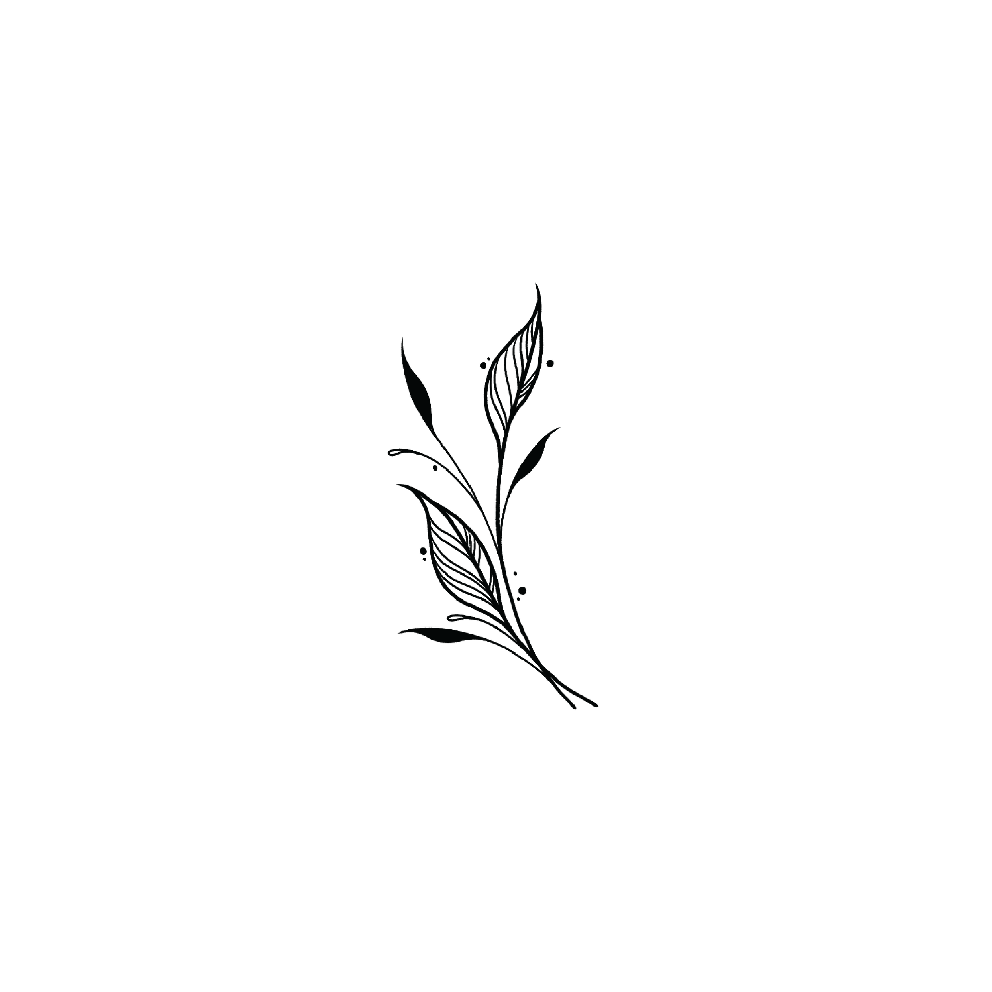 Oh My Ink temporary tattoo - Fine Line Leaf 2