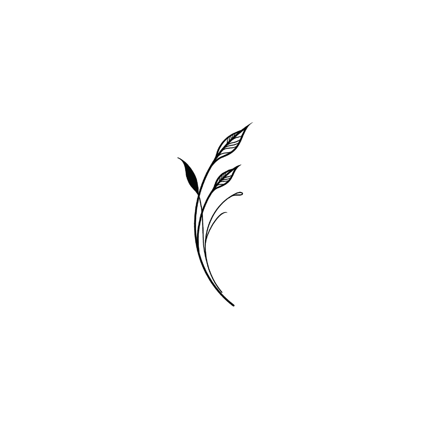 Oh My Ink temporary tattoo - Fine Line Leaf 3