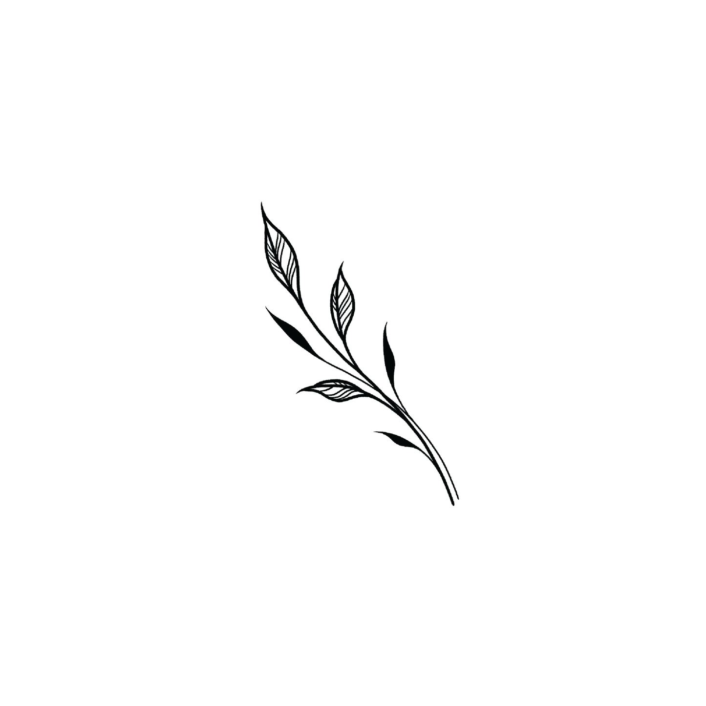 Oh My Ink temporary tattoo - Fine Line Leaf 8
