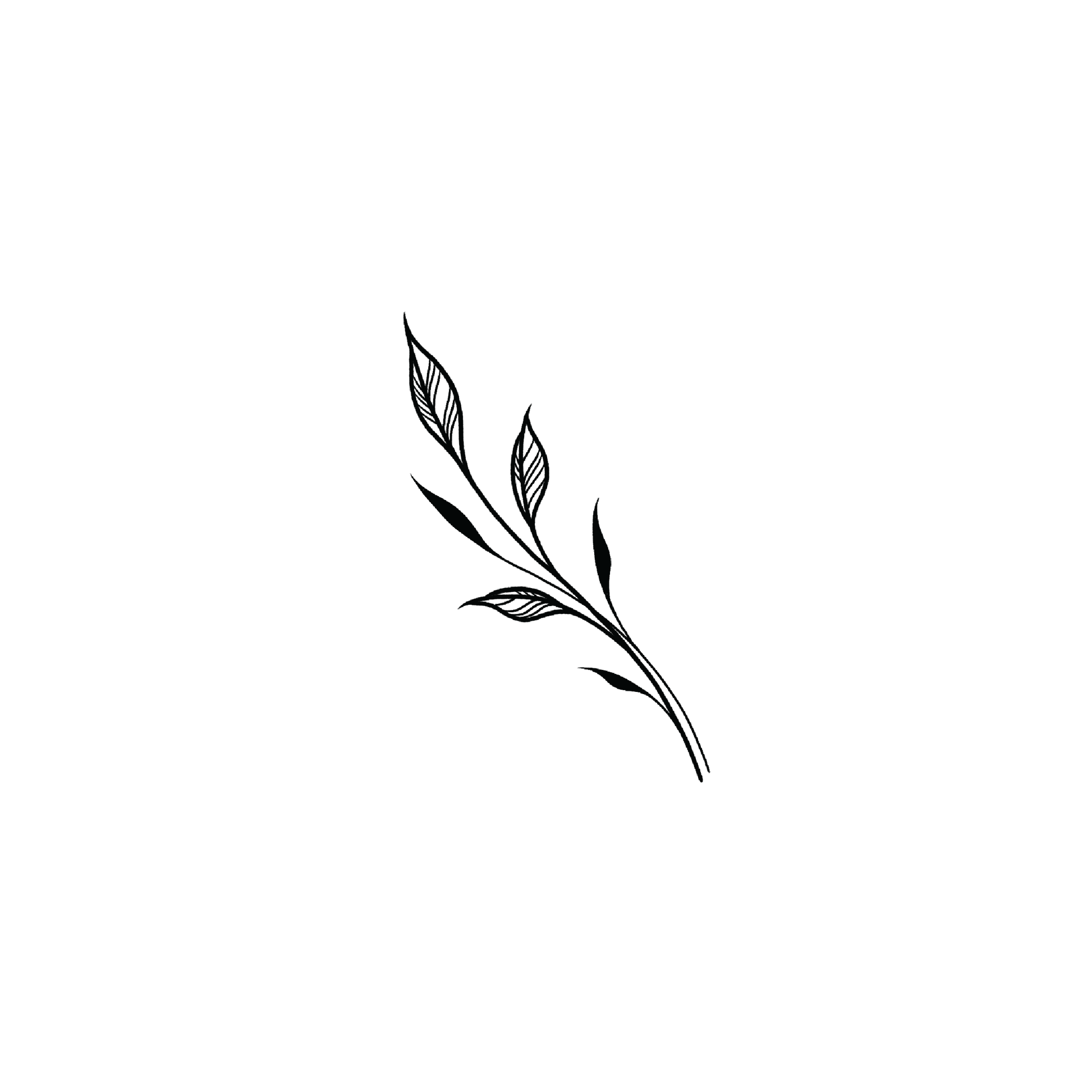 Oh My Ink temporary tattoo - Fine Line Leaf 8