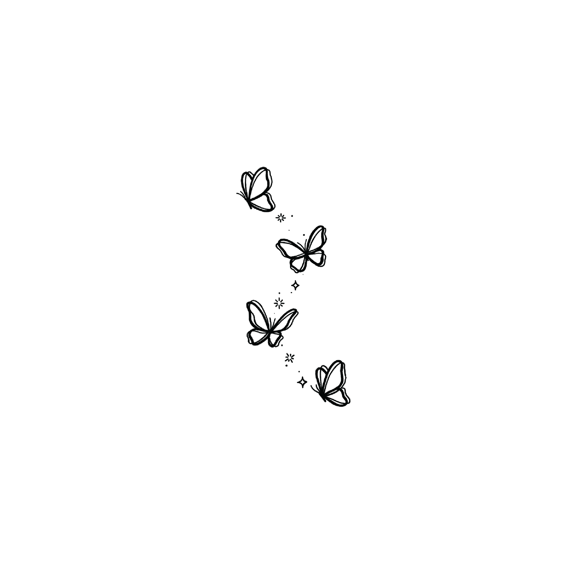 Oh My Ink temporary tattoo - Simple Line Butterflies